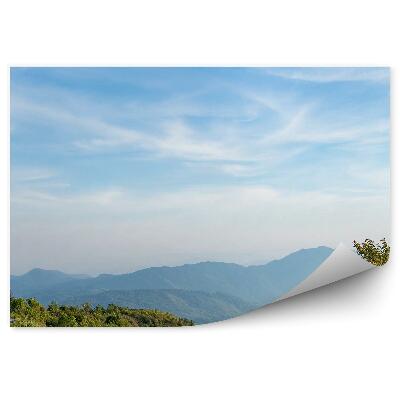 Fototapeta Hory Zelená Cesta Stromy Obloha Mraky