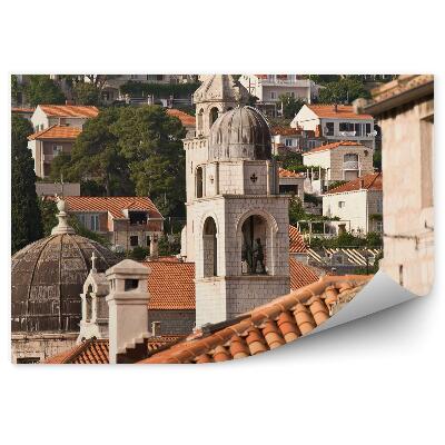 Fototapeta na stenu Pohľad Na Mesto Krajiny Domy Stromy