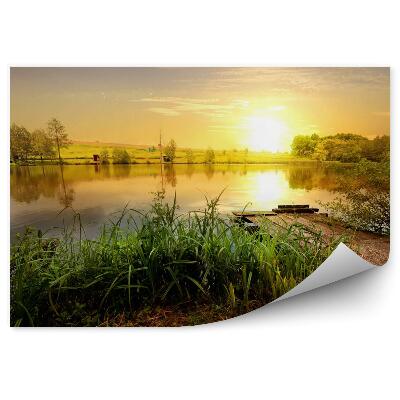 Fototapeta Zlatý západ slnka jazero