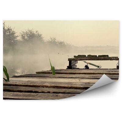 Fototapeta na stenu Rybársky Prút Kalamáre Stromy Hmla Jazero