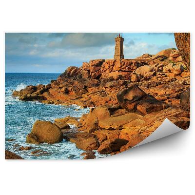 Fototapeta Skaly Atlantický Oceán Maják Obloha Mraky