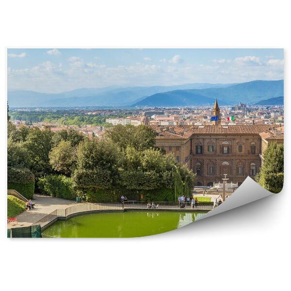 Fototapeta Palazzo Pitti záhrada BoBoli budovy príroda nebo mraky Florencia