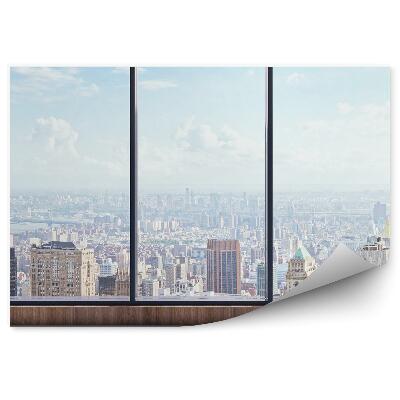 Fototapeta Pohľad zhora na mesto za oknom