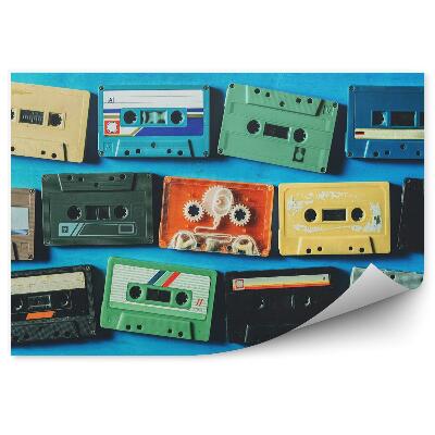 Fototapeta Stará kazeta na modrom pozadí 