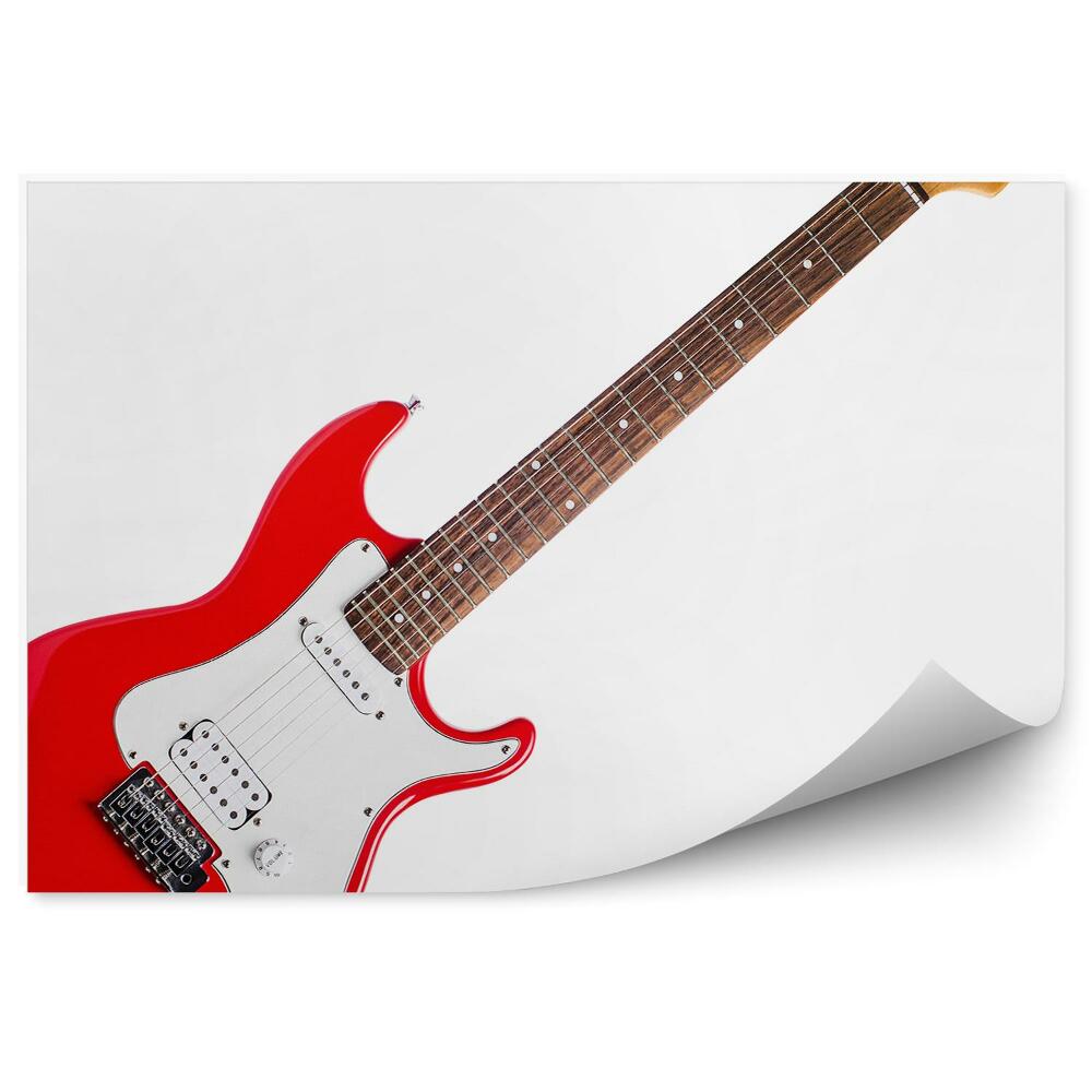 Fototapeta Červená elektrická gitara biele pozadie