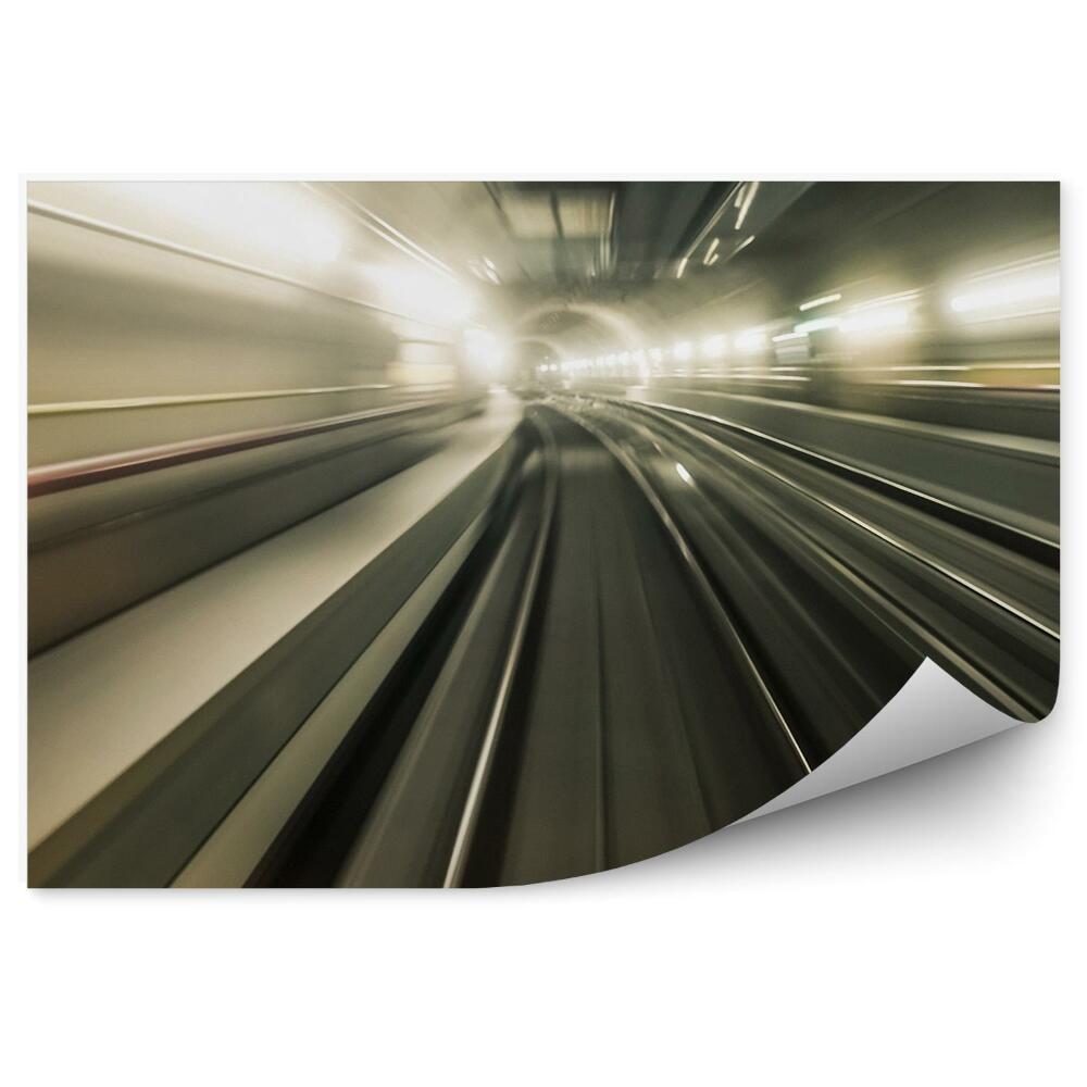 Fototapeta Podzemný Tunel Metra Rýchlosť Vlaku