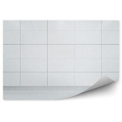 Fototapeta na stenu Biely vzor obkladačiek na stene pruhovaná mriežka