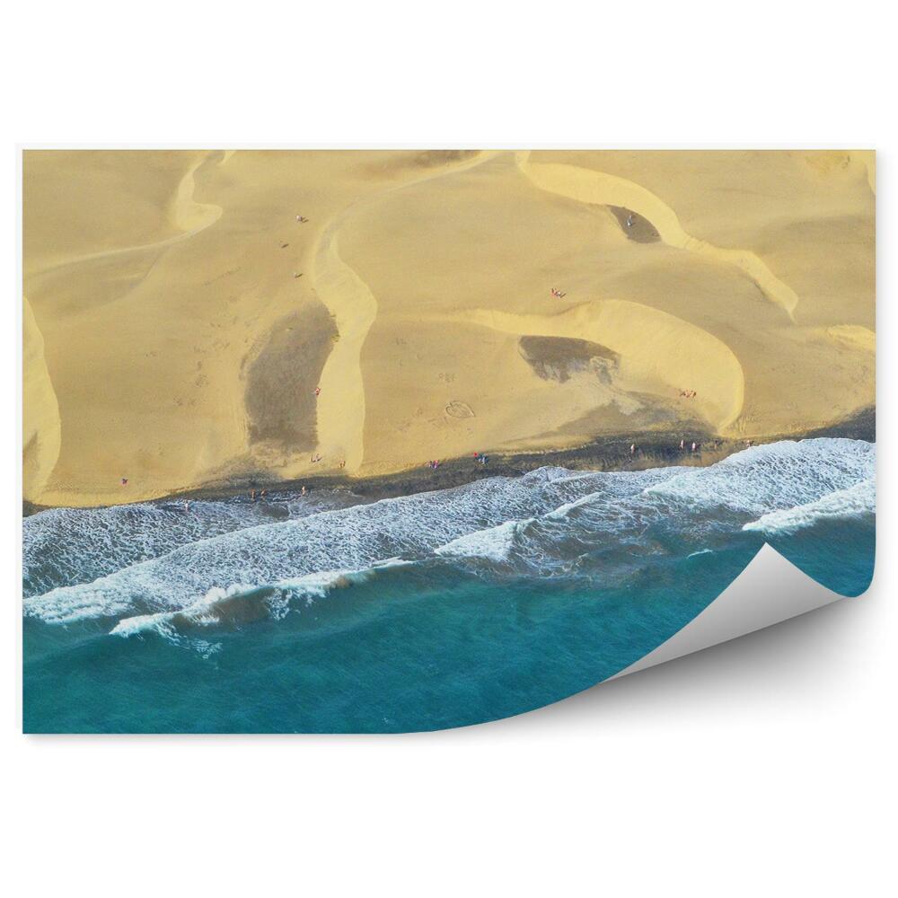 Fototapeta na stenu Pohľad Z Vtáčej Perspektívy Oceán Vlny Pláž Piesok Maspalomas