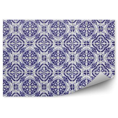 Fototapeta Keramické dlaždice vzor biele pozadie modrá abstrakcia