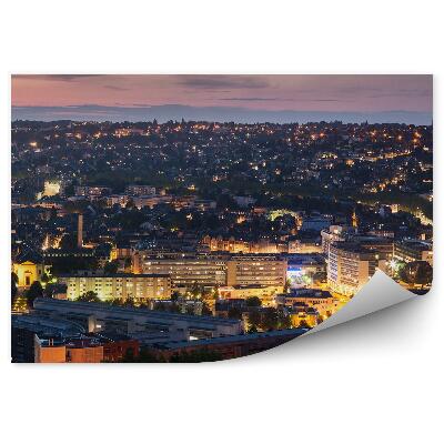 Fototapeta Súmrak mesta svetlá budovy architektúra