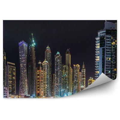 Fototapeta Nočná Panoráma Zálivu Svetlá Budovy