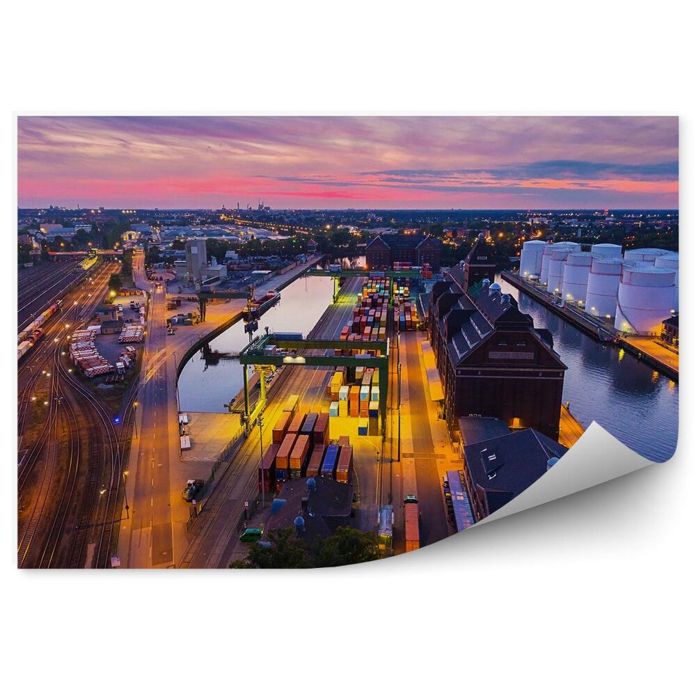 Fototapeta na stenu Berlín prístav sklad spoločnosť západ slnka svetlá