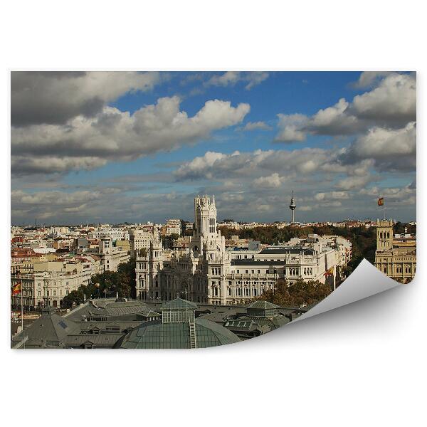 Fototapeta na stenu Madrid panoráma mesta budovy rastliny obloha mraky