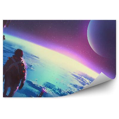 Fototapeta na stenu Muž hľadiaci na povrch Mesiaca