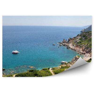 Fototapeta na stenu Morská Krajina Hory Skaly Cesta More Jachty Obloha Mraky