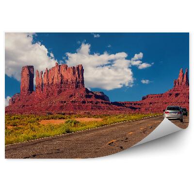 Fototapeta na stenu Skale hribi avtomobili ceste potovanja