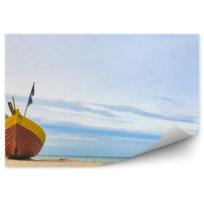 Fototapeta Rybárska Loď Baltské More Piesočná Pláž Obloha Mraky