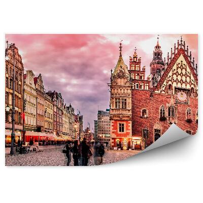 Fototapeta Vroclavská radnica trh ľudia západ slnka