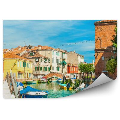 Fototapeta Farebné Budovy Lode Kanál Modrá