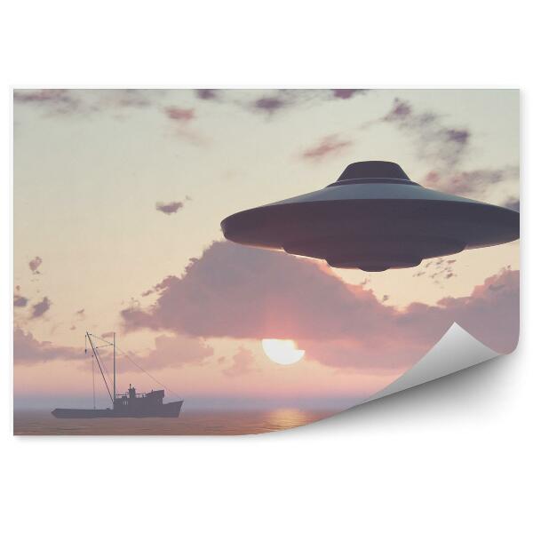 Fototapeta na stenu 3d Vesmírna Loď Ufo More Obloha Mraky Slnko