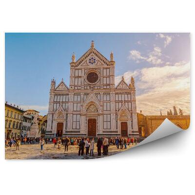 Fototapeta na stenu Kostol svätého ukrižovania ľudia obloha mraky Florencia