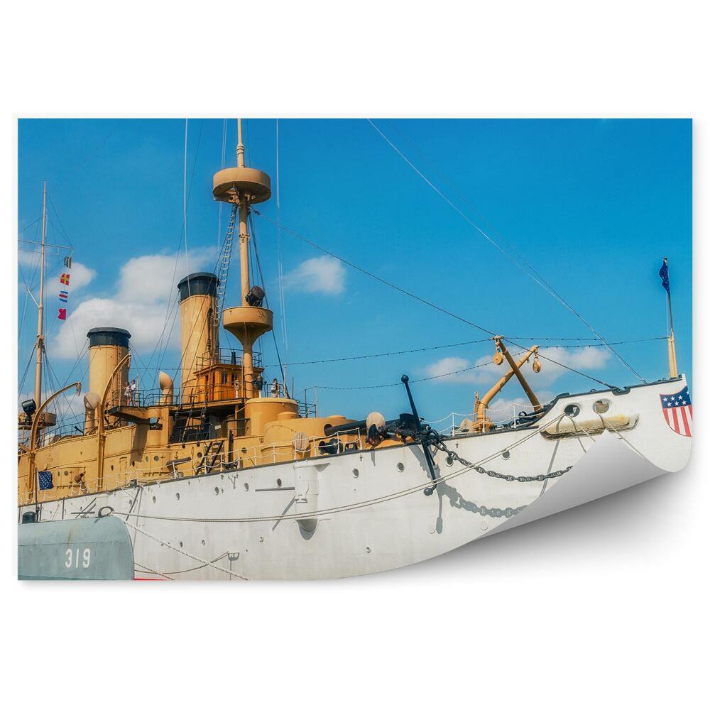 Fototapeta na stenu Loď Americká Vlajka Prístav Voda