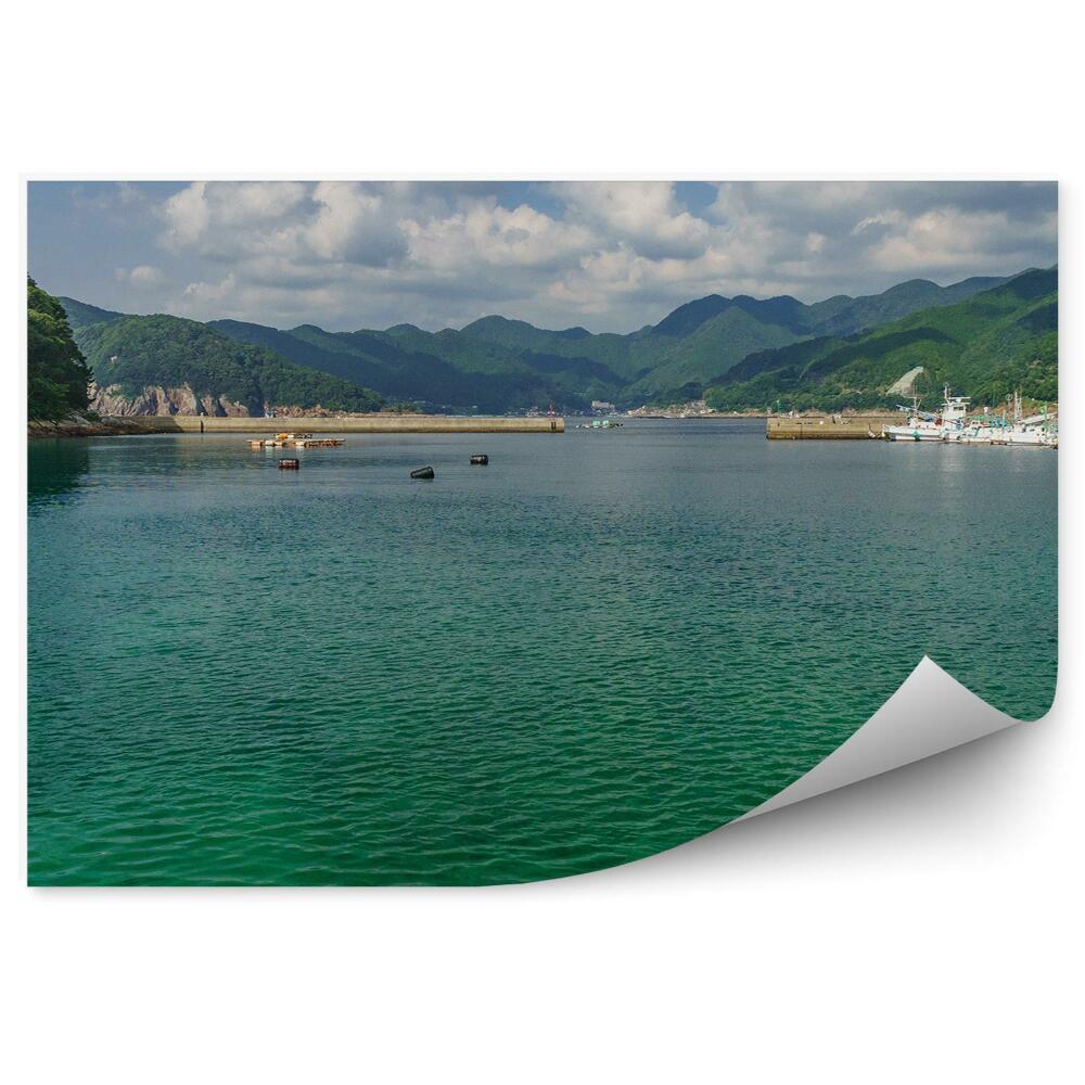 Fototapeta Jachty oceán stromy obloha mraky