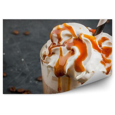 Fototapeta Studený nápoj káva frappe šľahačka omáčka slamka