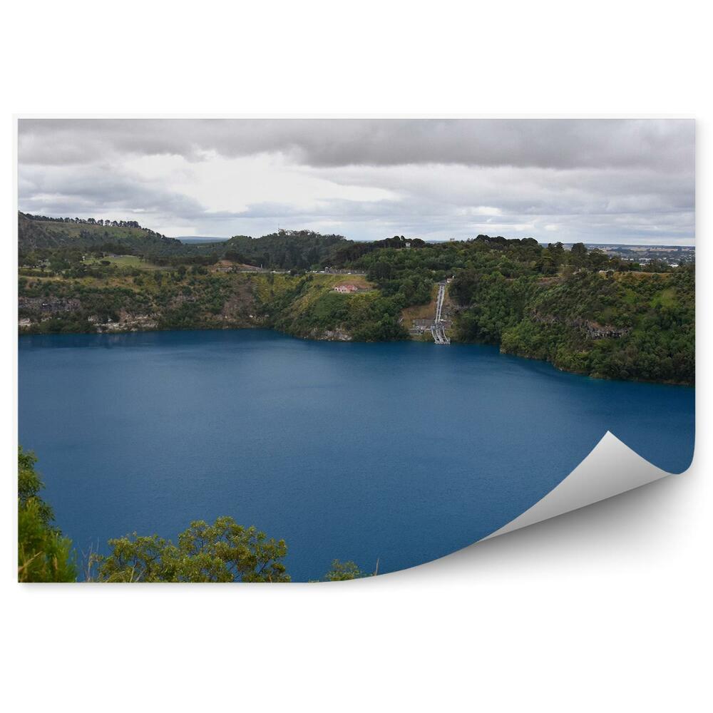 Fototapeta na stenu Pohľad na Modré jazero v oblakoch Mt Gambier Austrália