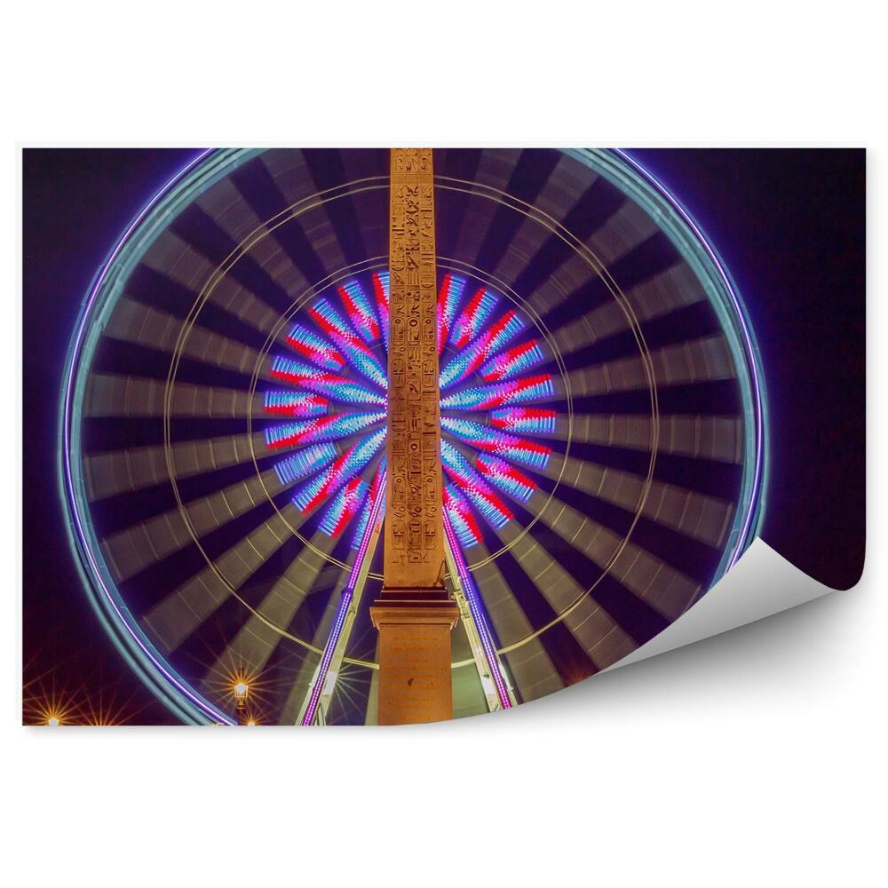 Fototapeta Obelisk námestie zmierenia Luxor ruské koleso noc svetla