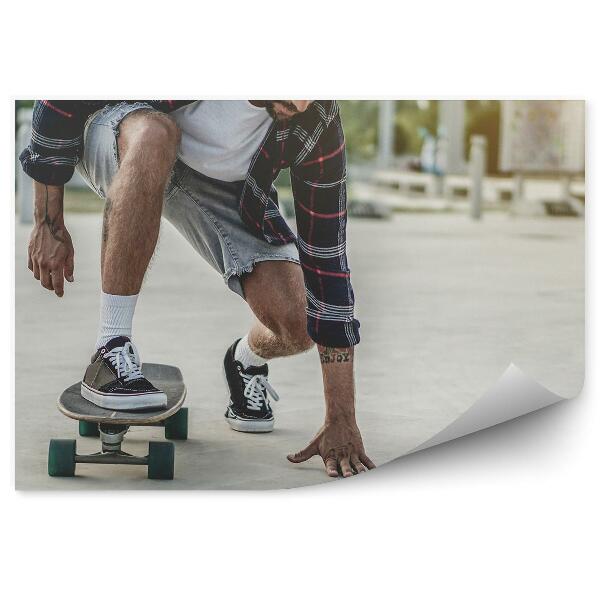 Fototapeta Skateboard človek beton zelene rastline