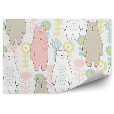 Fototapeta na stenu Medvedíky a kvety