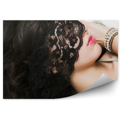 Fototapeta na stenu Dievča S Čipkovanou Maskou Na Tele