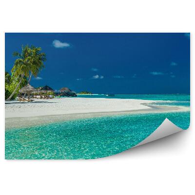 Fototapeta Palmy pláž ležadlá cestovný ruch leto