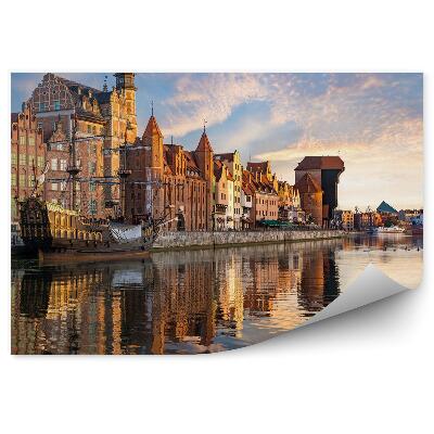 Fototapeta Gdansk prístav budovy lode baltické more obloha mrak