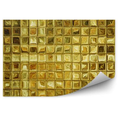 Fototapeta na stenu Mozaiková zlatá štvorcová dlažba abstraktný lesk