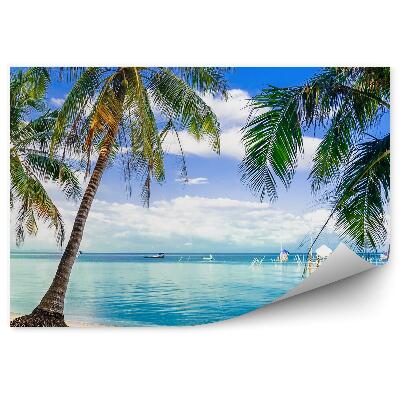 Fototapeta na stenu Tyrkysová voda palmy plážový piesok