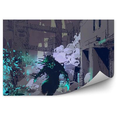 Fototapeta na stenu Utekajúce zviera budova sci-fi