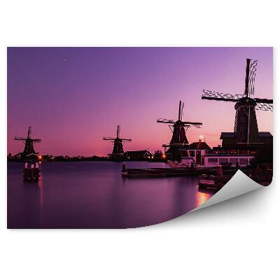 Fototapeta Mlini na veter v pristanišču ladij voda somrak