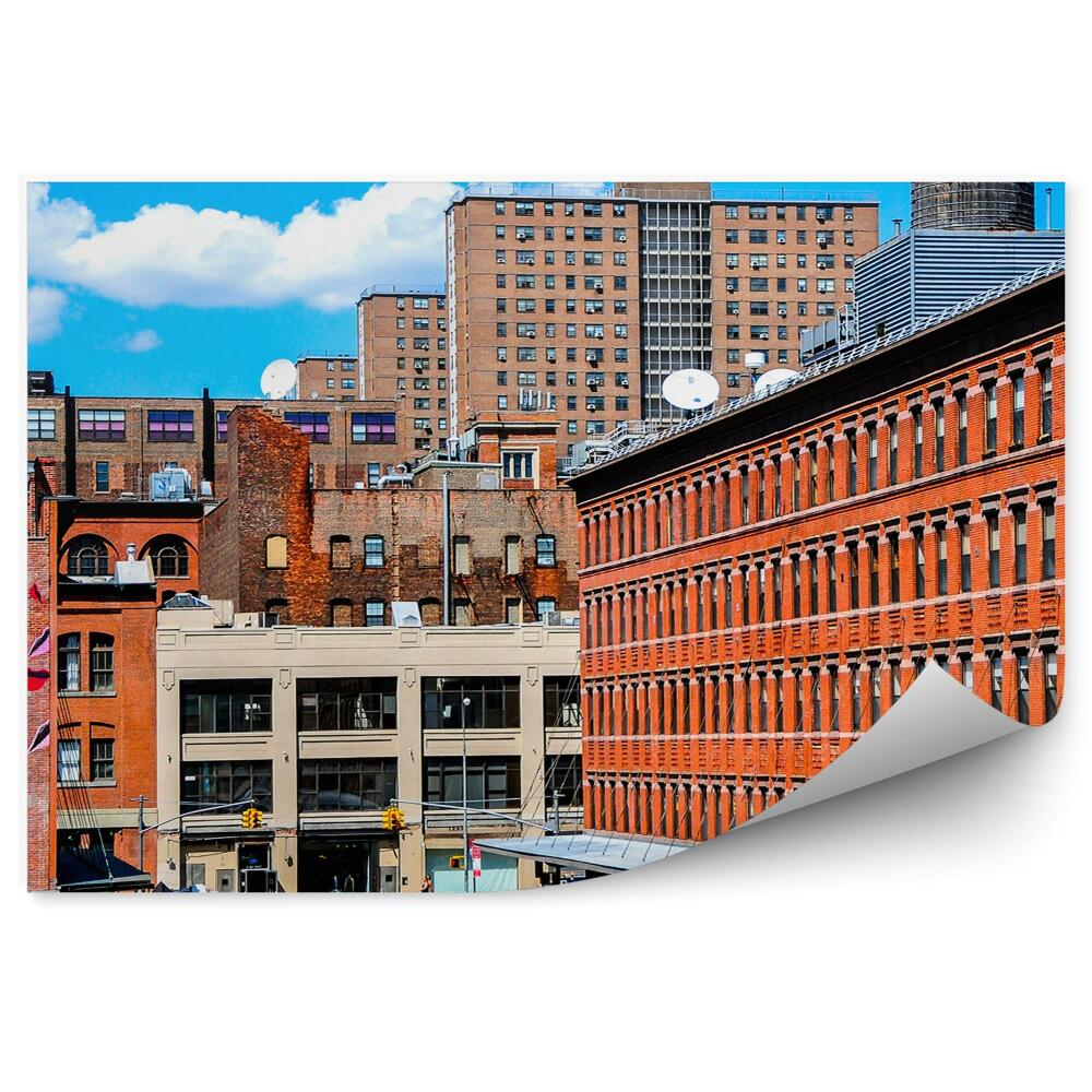 Fototapeta na stenu Budovy ulice žlté taxíky ľudia New York