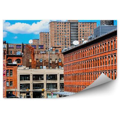 Fototapeta na stenu Budovy ulice žlté taxíky ľudia New York