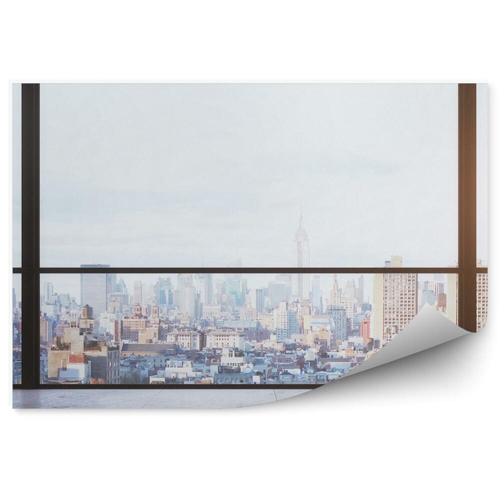 Fototapeta Architektúra mesta pohľad z okna na mrakodrapy