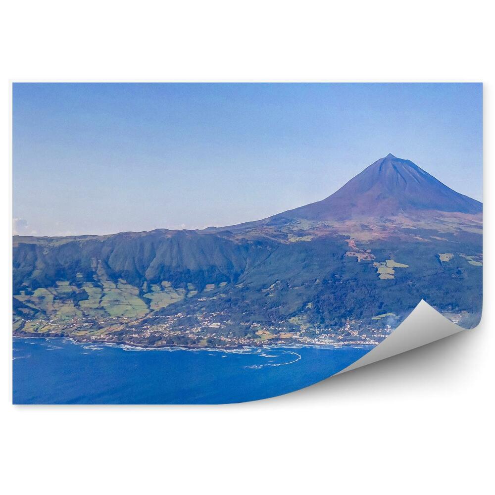 Fototapeta pohľad z vtáčej perspektívy ostrov pico sopka oceán obloha