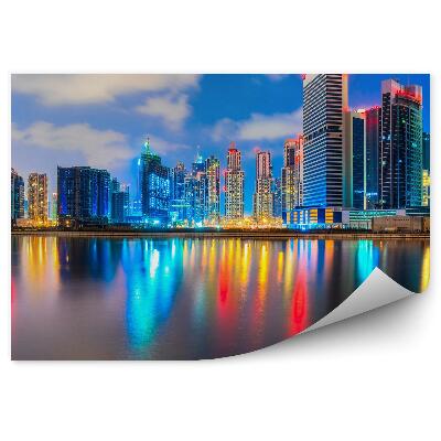 Fototapeta na stenu Singapur Farby Odrážajúce Sa Vo Vode Budovy Mrakodrapy