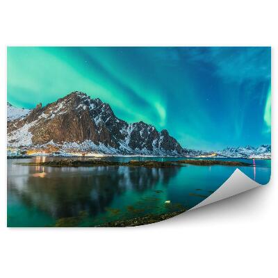 Fototapeta Polárna žiara nad fjordom