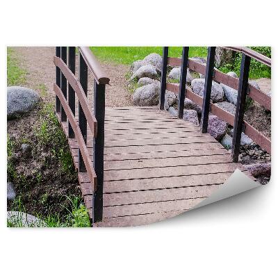 Fototapeta na stenu Drevený Most Kamene Stromy Tráva Cesta