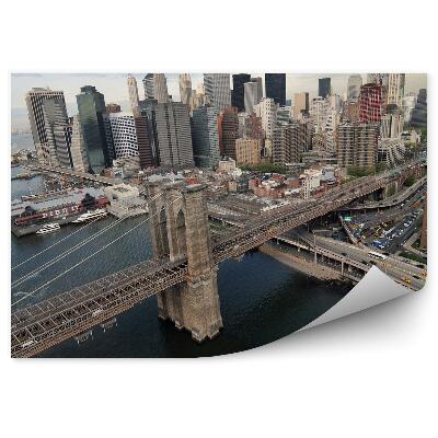Fototapeta na stenu Mrakodrapy Manhattan most stromy New York doprava cesta