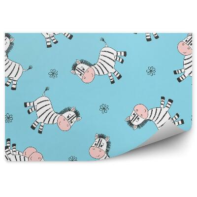 Detská fototapeta Zebry na modrom pozadí