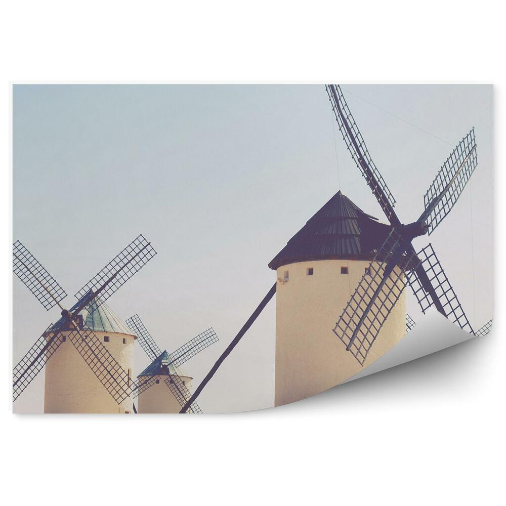 Fototapeta Velike mlini na veter prazno peščeno polje