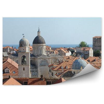 Fototapeta na stenu Pohľad Z Vtáčej Perspektívy Horizont Mesta Strechy